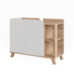 Meuble vasque simple karen 80x65cm avec 2 portes sonoma / blanc vicco Meuble vasque simple karen 80x65cm avec 2 portes sonoma / blanc vicco