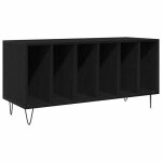 Meuble � vinyles en bois ding�nierie - vidaxl - 100x38x48 cm - ch�ne noir - 6 �tag�res - moderne - r�versible ...