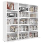 Meuble vinyle vente flash - meuble de rangement armoire à cd - blanc brillant 100x23x895 cm bois d?ingénierie ... Meuble vinyle vente flash - meuble de rangement armoire à cd - blanc brillant 100x23x895 cm bois d?ingénierie ...