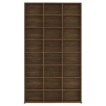 Meuble vinyle vente flash - meuble de rangement armoire � cd - ch�ne marron 102x23x1775 cm bois ding�nierie ...