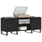 Meuble vinyle vente flash - meuble de rangement armoire  disques - noir 121x38x48 cm bois dingnierie ...