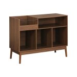 Meuble vinyle vintage effet bois fonc 100cm nepal
