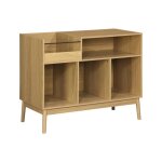 Meuble vinyle vintage décor bois 100cm dune Meuble vinyle vintage décor bois 100cm dune