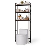 Meuble wc - bealife - bambou - �tag�re rangement sur pied - 3 niveaux - anti - basculement - meuble salle ...