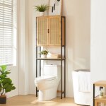 Meuble wc tervola mdf bambou rotin 172 x 60 x 20 cm noir naturel Meuble wc tervola mdf bambou rotin 172 x 60 x 20 cm noir naturel