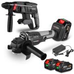 Meuleuse dangle 125mm 850w + marteau perforateur électrique sans fil gris - yofidra - 2x 1. 5ah batteries ... Meuleuse dangle 125mm 850w + marteau perforateur électrique sans fil gris - yofidra - 2x 1. 5ah batteries ...