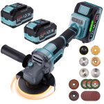 Meuleuse dangle sans fil 125 mm 2x4. 0ah meuleuse dangle 6 vitesses rglables avec 21 disques moteur ...