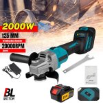 Meuleuse d?angle sans fil 125mm 2000w avec moteur brushless 1 batterie 21v et chargeur 7 vitesses r�glables ...