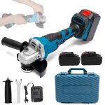 Meuleuse d?angle sans fil brushless 21v avec 2 batteries et chargeur 125mm 1500w 3 vitesses réglables ... Meuleuse d?angle sans fil brushless 21v avec 2 batteries et chargeur 125mm 1500w 3 vitesses réglables ...