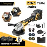 Meuleuse dangle électrique sans fil 125mm - disqueuse sans balais 21v - 3 vitesses - 2 batteries 3ah ... Meuleuse dangle électrique sans fil 125mm - disqueuse sans balais 21v - 3 vitesses - 2 batteries 3ah ...
