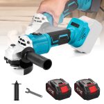 Meuleuse sans fil 125mm 1000w brushless ?2 batteries 1500mah 13000r / min 3 vitesses moteur sans balais ...