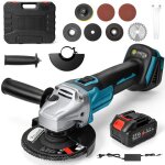 Meuleuse sans fil avec batterie - 125mm 48v brushless haute vitesse 12000rpm - 3 vitesses r�glables compatible ...