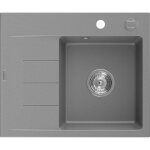Mexen ben évier de cuisine en granit 1 cuve avec égouttoir droit 600 x 500 mm gris siphon chromé - 6523605000 ... Mexen ben évier de cuisine en granit 1 cuve avec égouttoir droit 600 x 500 mm gris siphon chromé - 6523605000 ...