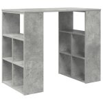 Mgh - neuf bureau à domicile table de travail dangle gris béton panneau de particules moyen rangement ... Mgh - neuf bureau à domicile table de travail dangle gris béton panneau de particules moyen rangement ...