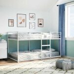 Mgh lit superpos double - 2 place - lit mezzanine / lit enfant - sans matelas - blanc 100x200 cm - acier ...