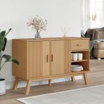 Mgh - top buffet de rangement - cabinet / commode bois - olden marron 114x43x735 cm - bois massif de ...