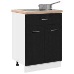 Mgh - top cabinet / placard suisine - armoire de base avec tiroir - ch�ne noir - 60x46x81. 5 cm llv99 ...