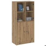 Mgh - top haut armoire vaisselier - buffet pour salon / bureau - avec portes ch�ne artisanal bois ding�nierie ...