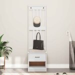 Mgh - top meuble de couloir - portemanteau sandnes blanc 45x40x1595 cm - pour salon - bois massif pin ...