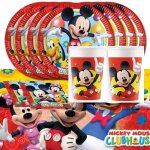 Kit anniversaire - mickey mouse - 16 enfants - 16 gobelets - 20 serviettes - 6 cartes invitations offertes ...
