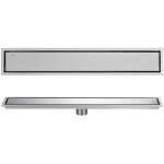 Mhy� caniveau de douche italienne en acier siphon sol r�glable 360 d�vacuation pour salle de bain rectangulair ...