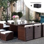Miami 10 marron / blanc + housse de protection Miami 10 marron / blanc + housse de protection