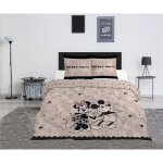 Mickey et minnie parure de lit double polycoton imprim�e r�versible housse de couette 240x220 cm taies ...