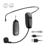 Micro - casque sans fil uhf port�e 50?m double recharge usb id�al pour cours sc�ne coaching sportif.