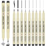 Micron feutres fins noirs9pcs feutre noirétanche À leau pigment liner set stylos micro pour liner dessinfineli ... Micron feutres fins noirs9pcs feutre noirétanche À leau pigment liner set stylos micro pour liner dessinfineli ...