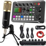 Microphone  condensateur kit kit de podcast microphone de streaming micro table de mixage kit avec carte ...