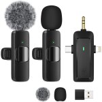 Microphone cravate sans fil pour t�l�phone / appareil photo / ordinateur / portable - microphone double ...