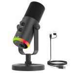 Microphone dynamique usbxlr pour le streaming de jeux microphone pour ordinateur bouton de sourdine micro ...