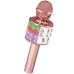 Microphone karaok sans fil microphone karaok pour enfants avec lumire led dansante microphone bluetooth ...
