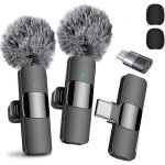 Microphone lavalier professionnel sans fil paquet de 2 rduction du bruit enregistrement clair