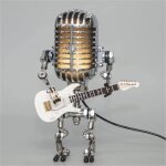 Microphone robot lampe guitare rétro cool mignon fun steampunk table de chevet lampe de bureau pour chambre ... Microphone robot lampe guitare rétro cool mignon fun steampunk table de chevet lampe de bureau pour chambre ...