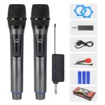 Microphone sans fil professionnel 2. 4 ghz dual microphone rechargeable 160ft id�al pour karaok� f�tes ...