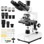 Microscope compos� trinoculaire - duoku - 40x - 5000x - �clairage led - interface externe - platine m�canique ...