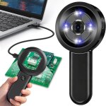 Microscope enfant portable 2 ips - mini microscope de poche 500x mise au point manuelle noir