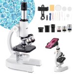 Microscope monoculaire professionnel - vevor - kit de microscope compos� avec grossissement 40 - 2000x ...