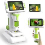 Microscope numrique enfant - cran rotatif 4 pouces - 1600x zoom - fonction photo / vido kit scientifique ...