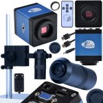 Microscope num�rique professionnel avec cam�ra hdmi bleu draco pro - ensemble 3en1