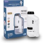 Microscope portable pour enfants 60x - 120x hd jouet �ducatif avec lumi�re led - eveil � la nature & ...