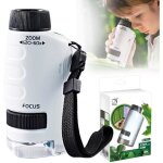 Microscope portable pour enfants - dok - 60x - 120x - �clair� par led - blanc - lentilles en verre optique ...