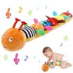 Mignon peluche musicale pour bb en forme de chenille - jouet en peluche doux pour bb avec froissement ...