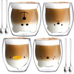 Mignon tasses double paroi 4x200 ml verre cafe aesthetic cute tasse a th� latte cappuccino tasses � expresso ...
