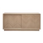 Miliboo - buffet bas avec portes coulissantes en bois clair ch�ne l160 cm arrow