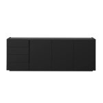Miliboo - buffet noir laqu� brillant 3 portes 4 tiroirs l200 cm isaure