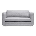 Miliboo - canap� convertible 2 places en tissu gris clair leon