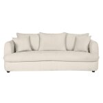 Miliboo - canap� convertible d�houssable 3 - 4 places design haricot en tissu effet velours beige clair ...