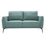 Miliboo - canap� design 2 places en tissu vert de gris et m�tal noir mosco